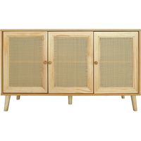 Credenza in stile canna "Neuille" - 120 x 40 x 71,5 cm - Beige