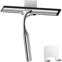 Shower Squeegee, Stainless Steel Window Squeegee, Cleaner Shower Wiper with Hook Ideal for Mirror, Window, Car Glass Cleaning