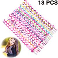 Hair Twister Clip - Elastic Braiding Band with Beads - 23 cm - For Braids Bangs Styling - 18 Pieces
