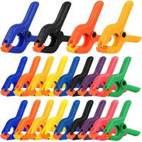 Spring Clamps Set 22PCs, MAXPOWER Colorful Plastic Muslin Clamps Quick Grip Clips Clamps for DIY Woodworking Photo Photography Backdrop - 2-inch x 18PCS and 3-inch x 4PCS