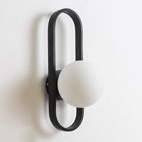 Nordic Glass Wall Lamp Oval Globe Bedroom Bedside Light Fixture, Bulb Not Included