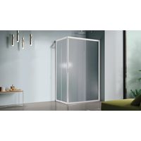 Box doccia rettangolare 70x90 cm con profili in alluminio bianco opaco e finitura pannelli stampato - America 4