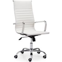 Fauteuil pivotant en simili cuir lettre blanche