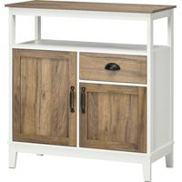 Meuble mobile Rustico avec tiroir et casiers 76,6x35x81,5cm blanc marron