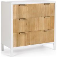 Weiße Holzkommode mit 3 Schubladen 80x40x82 Charley YES