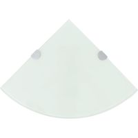 vidaXL Corner Shelves 2 pcs with Chrome Supports Glass White 35x35 cm (243859x2)