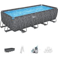 Bestway Piscina Rettangolare APX 365 (549x274x132cm) Marmo Scuro con Pompa a Sabbia Art. 561KA - APX 365 (549x274x132cm) - Piscine