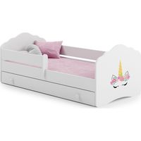 Letto per bambini FALA con cassetto e sponda 140x70 Corno di unicorno