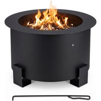 Smokeless Fire Pit, 56 cm Steel, Dual-Chamber Burn