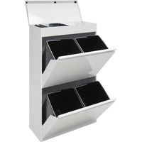 Arregui – Poubelle de tri sélectif 4 seaux 68L en acier – Système d’ouverture basculant – Plateau supérieur multifonction – CR621B