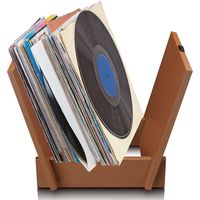 Organisateur de rangement pour disques vinyles, capacité de 40 33 tours, marron