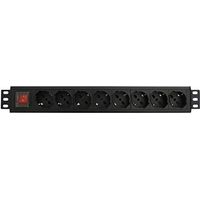 WP WPN-PDU-G01-08 Stromverteilereinheit (PDU) 8 AC-Ausgänge 1.5U Schwarz