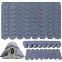 32 pièces Bardeau bitume, Toit auto-adhésif, Feutre toiture, Gris, Pour nichoir, Cabane, Abri jardin