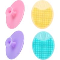 Pack Face Scrubber, Soft Silicone Facial Cleansing Brush Face Exfoliator Blackhead Acne Pore Pad Cradle Cap Face Wash Brush for Deep Cleaning Skin Care