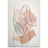 Leinwandbild Bodyline Positivity M1-No.51673 - Kunstdruck auf Leinwand in Weiß Schwarz - Wandbild 30 x 45 cm