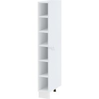 Cuisineandcie – Colonne de cuisine étagère ouverte 20 cm – Blanc brillant – Dimensions L 20 x H 218.7 x P 56 cm – Matériaux résistants aux rayures