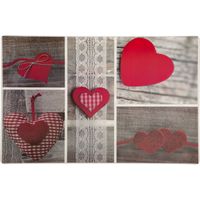 Lot de 6 sets de table à motifs cœur POLYCOEUR