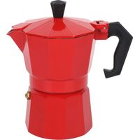 Cafetière moka en aluminium, capacité 300 ml (6 tasses), accessoires pour machine à café, usage bureau et maison, rouge.