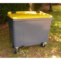 Conteneur à déchets 500 litres extérieur 4 roues gris-bleu