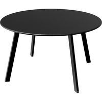 Table basse ronde en métal noir – Résistante aux intempéries – Dimensions 70x70x40 cm – Charge 23 kg – Idéale pour salon, jardin, balcon