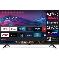 Hikers 43Z1 Fernseher Smart TV - 43 Zoll Bildschirm FHD 19201080 Auflösung Android Kompatibel Dolby Atmos Klangqualität - Schwarz
