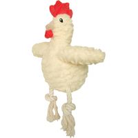 Jouet pour chien poussin jaune en peluche chenille avec couineur, pour mâcher et jouer