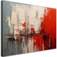 Wandbild für das Wohnzimmer Moderne Abstraktion in Rot und Beige 60x40 cm