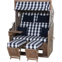 Strandkorb mit Bullauge antique white, Akazie FSC 100%