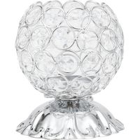 Porte-bougie en fer forgé plaqué avec ornement en cristal pour bougie électronique