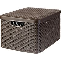 Aufbewahrungsbox mit Deckel, braun, 45 cm