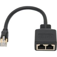 Adattatore splitter RJ45, adattatore splitter Ethernet da 1 a 2 porte di rete RJ45, adattatore splitter per cavo di rete CAT8 per casa e ufficio