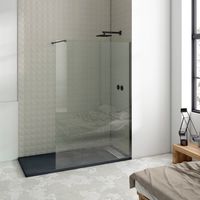 BATHME OASIS Mampara Ducha Fijo Negro Transpartente - Medida: 100 cm - ref: BCN0100
