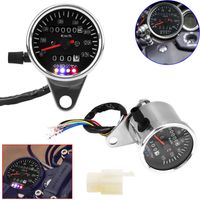 Compteur de vitesse mécanique de moto personnalisé Cafe Racer avec indicateur LED, odomètre 140 km/h