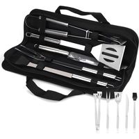 5Pcs Ustensiles Barbecue,Kit Barbecue Outil de Barbecue en Acier Inoxydable, Accessoire Barbecue, Ustensiles pour Barbecue, Accessoires Barbecue pour Jardin, Extérieur, Randonnée, Grillades