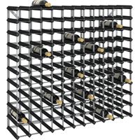 Vidaxl – Casier à bouteilles 120 bouteilles – Bois de pin massif noir – Dimensions 110 x 22,5 x 100,5 cm – Fixation murale incluse