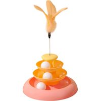 Interaction chats Teaser jouet plume piste jouet chats-orange