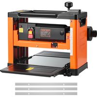 VEVOR Raboteuse Bois Electrique 3 Lames, Table de Travail Largeur 33 cm, Moteur Puissant 2000 W, 23500 tr/min, Double Rouleau, Protection Contre Surcharges, Vitesse Unique, pour Bois Durs et Tendres