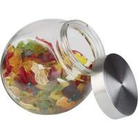 APS POT EN VERRE AVEC COUVERCLE 12,5 X 19 CM, H: 18 CM GLAS, ACIER INOXYDABLE