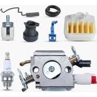 Kit carburatore per Husqvarna 340 345 346 XP 350 351 353. Sostituisce l'OEM 503283208. Include filtro dell'aria, candela, tubo del carburante, collettore di aspirazione, ecc.