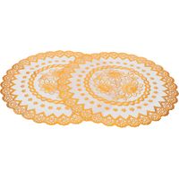 2 Pièces Sous-verres Ronds PVC Doré 38 cm pour Mariage et Réception