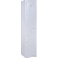 Armadietto Guardaroba in Acciaio 4 Ripiani 2 Porte con Chiusura di Sicurezza Grigio 38x46x180 cm