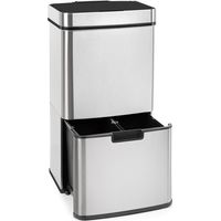 Klarstein – Poubelle touchless 72 litres – 4 bacs séparés en inox et ABS – Capteur automatique – Design élégant et antitrace
