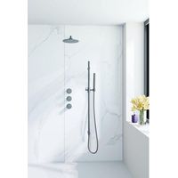 Fortifura Nebbio Ensemble de douche pluie - robinet encastré - corps encastré - barre coulissante - flexible de douche lisse - douchette à main - bras