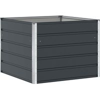 Vidaxl – Jardinière en acier anthracite 100 x 100 x 75 cm – Résistante aux intempéries – Design moderne pour terrasse et jardin