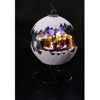 Ad Trend Palla Paesino Invernale Natale con 16 Led D 20 Cm H 24 Cm Bianco