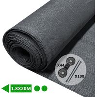 VOUNOT® Zaunblende 1.8×20m, Sichtschutz Zaun 90 g/m² HDPE Schattiernetz, Anthrazit