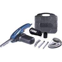 Ferm – Ponceuse à bande 400W EFM1001 – Vitesse variable 1070-1650 trs/min – Pour bois, métal, céramique – Câble 3m pour liberté de mouvement