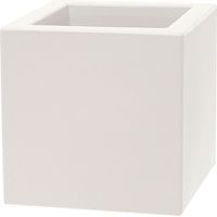 Vaso Quadrato Indoor e Outdoor Tera Schio Cubo Chalk 50x50 cm in Plastica Bianco Gesso