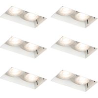 QAZQA oneon 6 - Spot encastrable - 6 pièces - L 17.5 cm - Blanc - Moderne - éclairage intérieur -