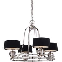 Lampadario Contemporaneo Uptown Gotham Metallo Argento Imperiale 4 Luci G9 3 Led
